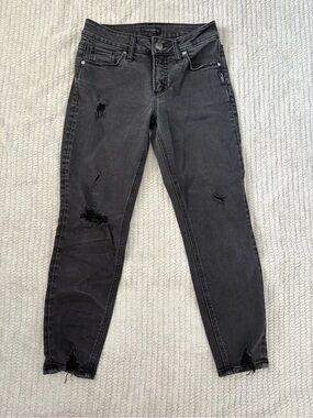 Silver Jeans Black Distressed Skinny Jeans